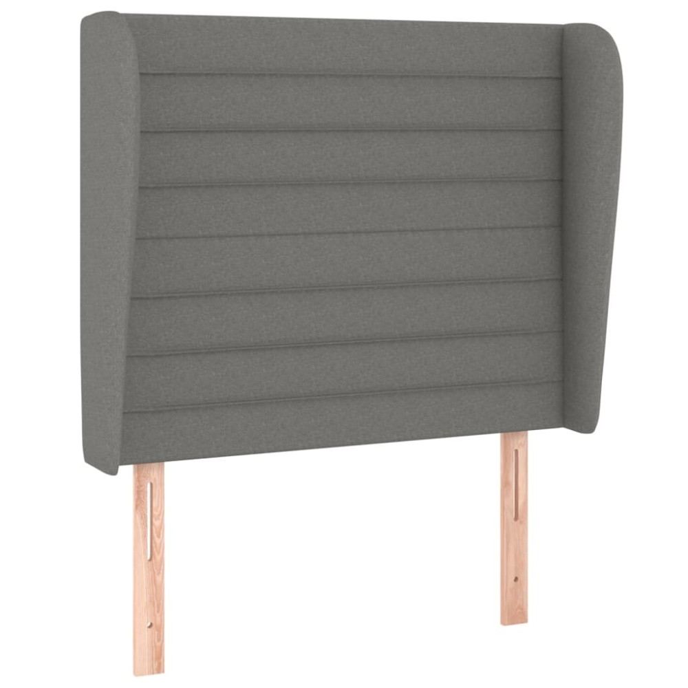 vidaXL Κεφαλάρι με Πτερύγια Σκούρο Γκρι 93 x 23 x 118/128εκ.Υφασμάτινο