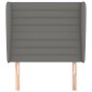 vidaXL Κεφαλάρι με Πτερύγια Σκούρο Γκρι 93 x 23 x 118/128εκ.Υφασμάτινο