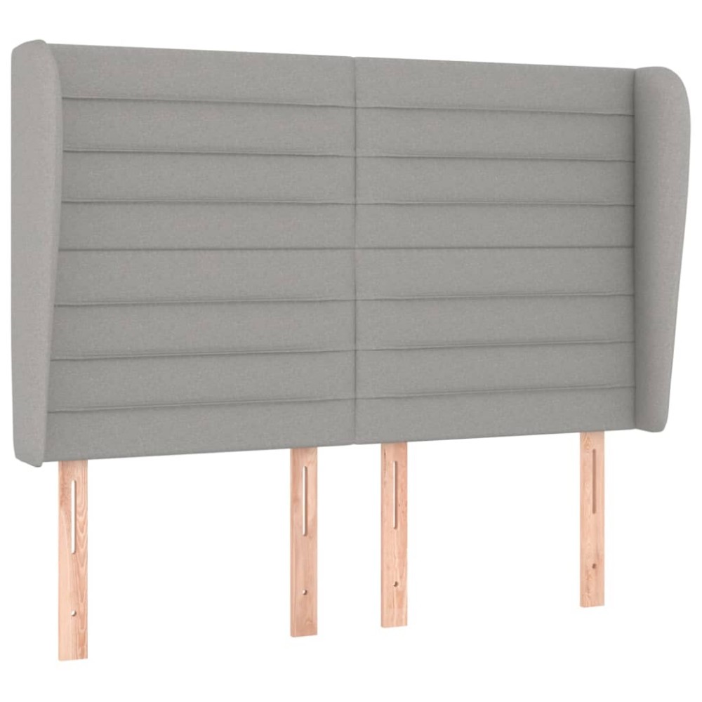 vidaXL Κεφαλάρι με Πτερύγια Ανοιχτό Γκρι 147x23x118/128 εκ. Υφασμάτινο