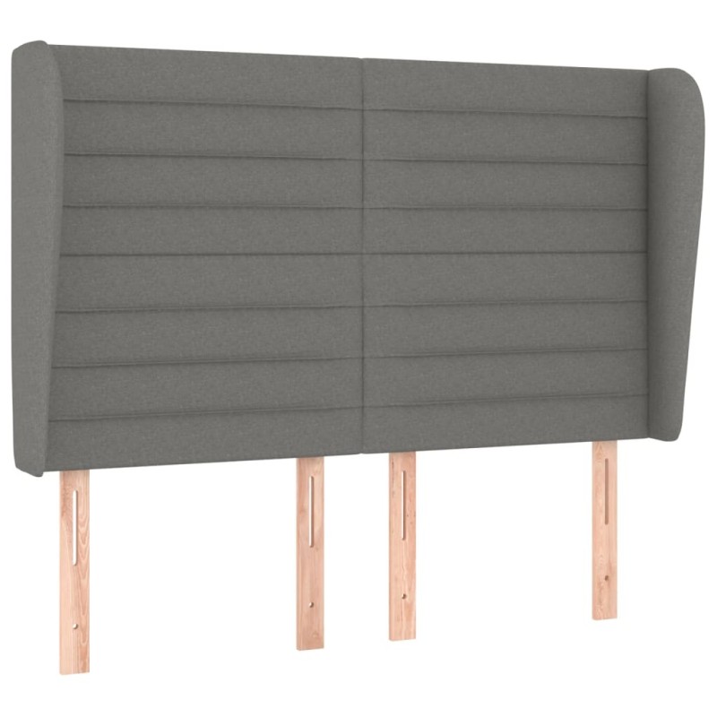 vidaXL Κεφαλάρι με Πτερύγια Σκούρο Γκρι 147x23x118/128 εκ. Υφασμάτινο