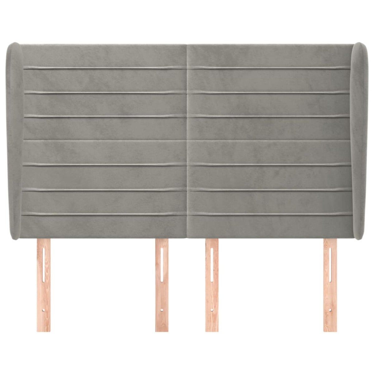vidaXL Κεφαλάρι με Πτερύγια Ανοιχτό Γκρι 147x23x118/128 εκ. Βελούδινο