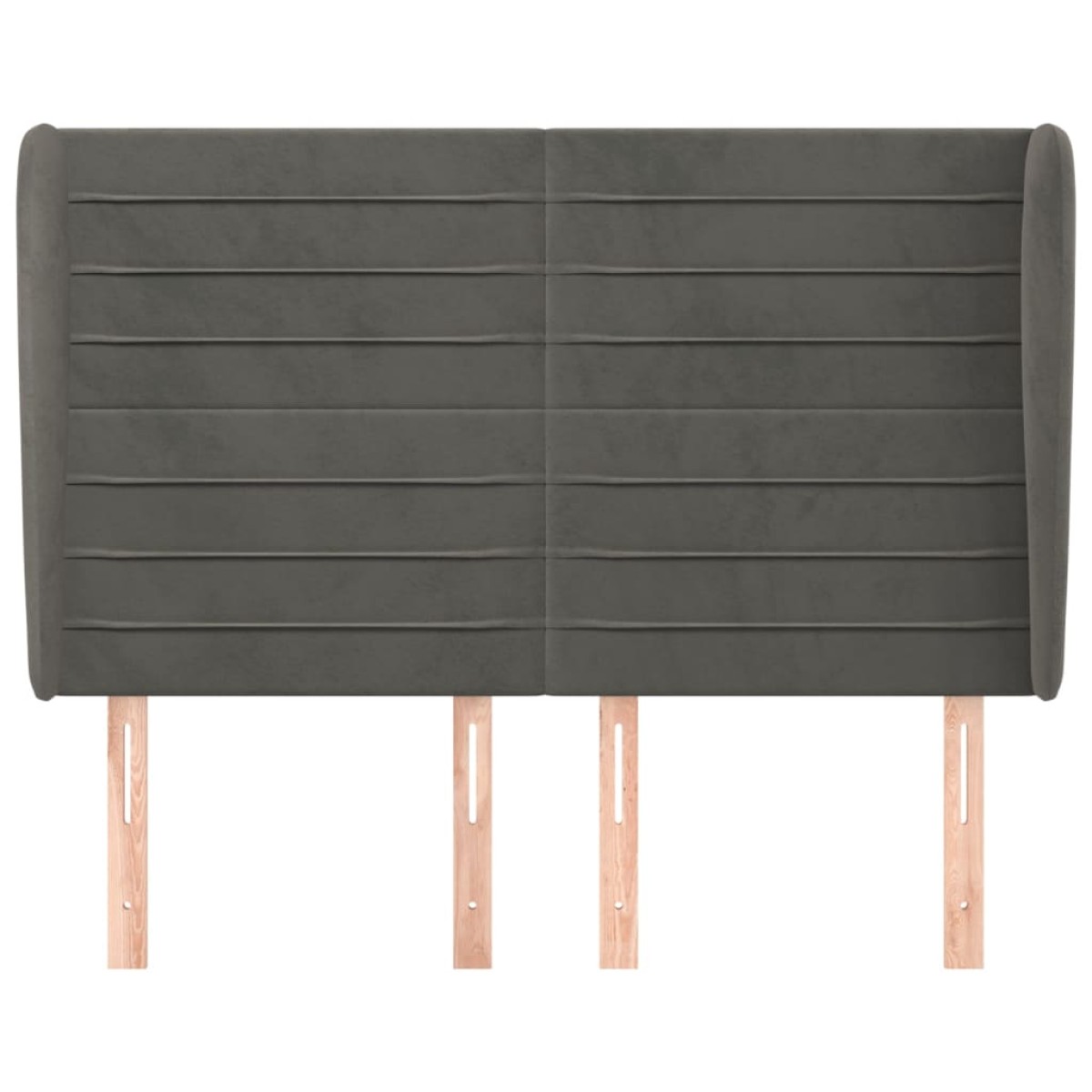 vidaXL Κεφαλάρι με Πτερύγια Σκούρο Γκρι 147x23x118/128 εκ. Βελούδινο