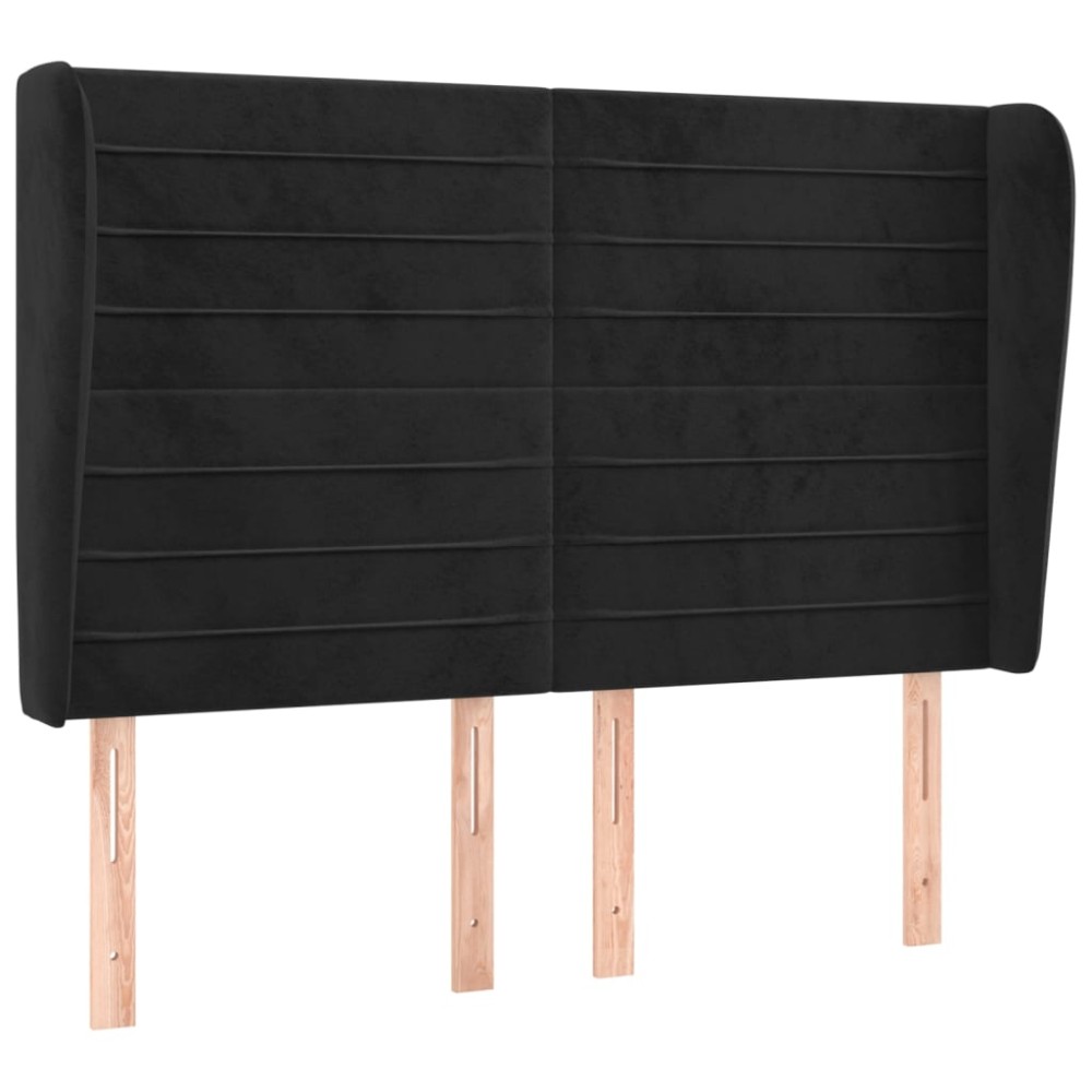 vidaXL Κεφαλάρι με Πτερύγια Μαύρο 147x23x118/128 εκ. Βελούδινο