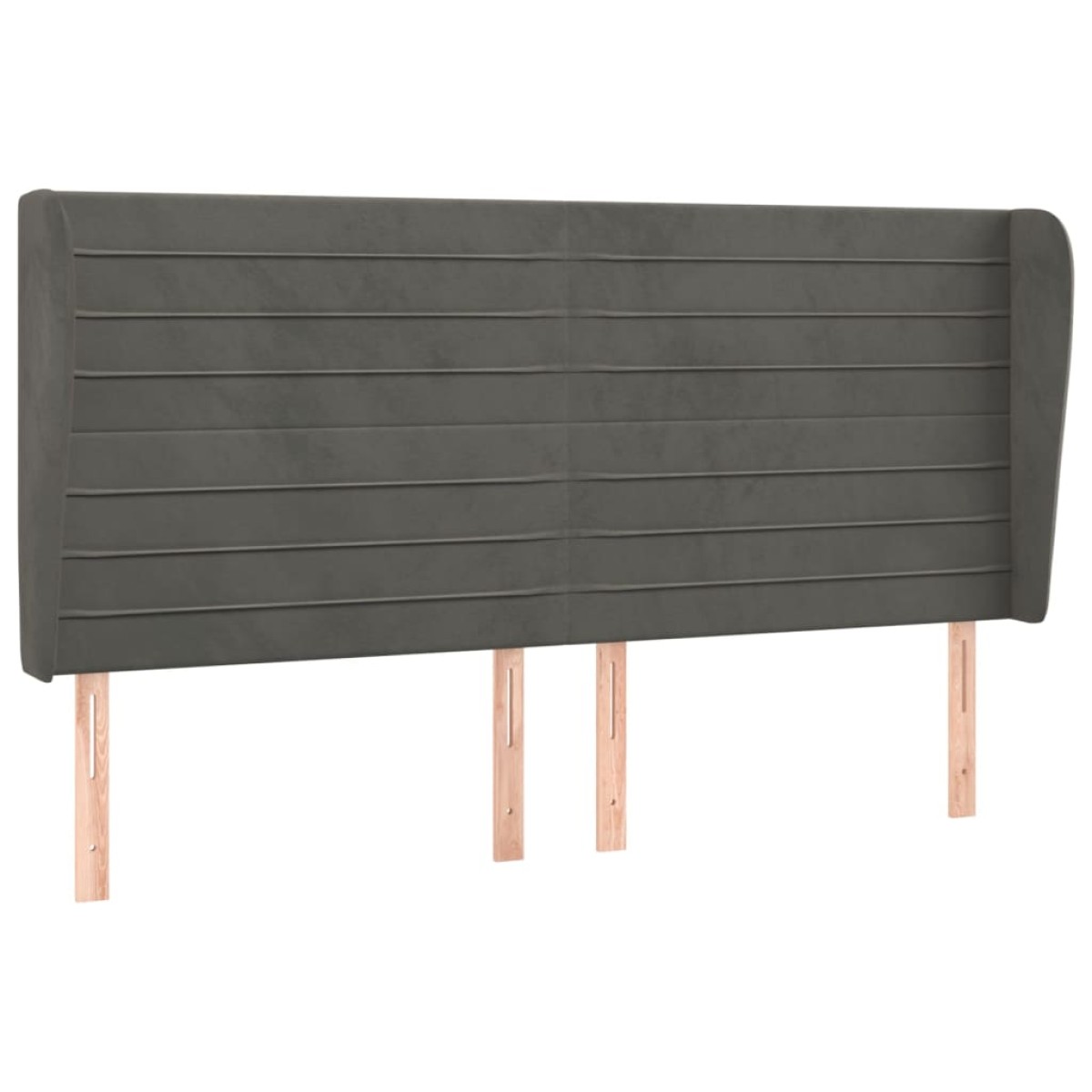 vidaXL Κεφαλάρι με Πτερύγια Σκούρο Γκρι 203x23x118/128 εκ. Βελούδινο