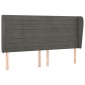 vidaXL Κεφαλάρι με Πτερύγια Σκούρο Γκρι 203x23x118/128 εκ. Βελούδινο