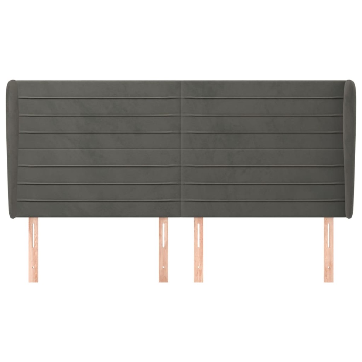 vidaXL Κεφαλάρι με Πτερύγια Σκούρο Γκρι 203x23x118/128 εκ. Βελούδινο