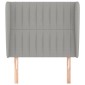 vidaXL Κεφαλάρι με Πτερύγια Ανοιχτό Γκρι 93x23x118/128 εκ. Υφασμάτινο