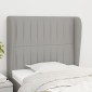 vidaXL Κεφαλάρι με Πτερύγια Ανοιχτό Γκρι 93x23x118/128 εκ. Υφασμάτινο
