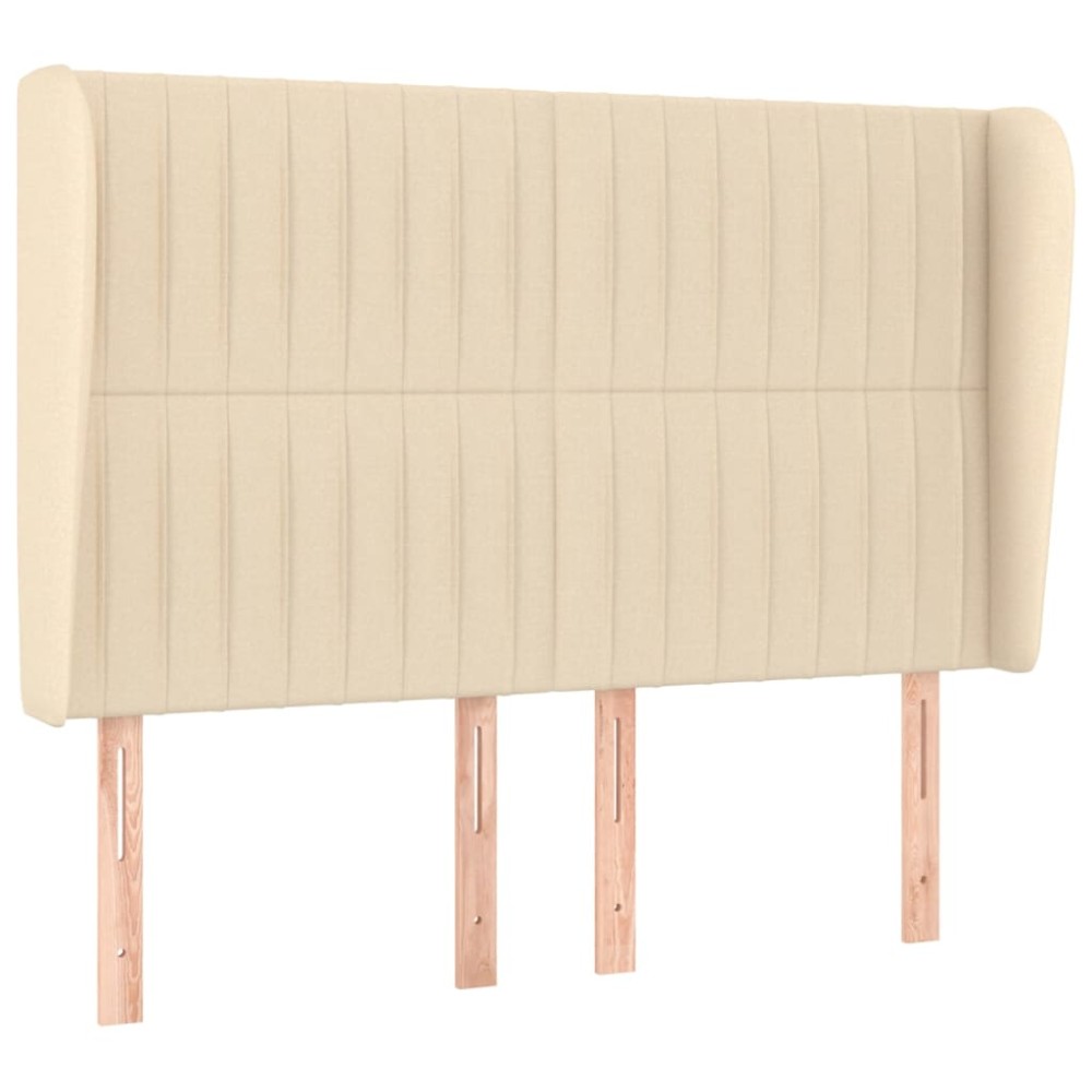 vidaXL Κεφαλάρι με Πτερύγια Κρεμ 147x23x118/128 εκ. Υφασμάτινο
