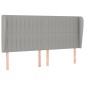 vidaXL Κεφαλάρι με Πτερύγια Ανοιχτό Γκρι 183x23x118/128 εκ. Υφασμάτινο