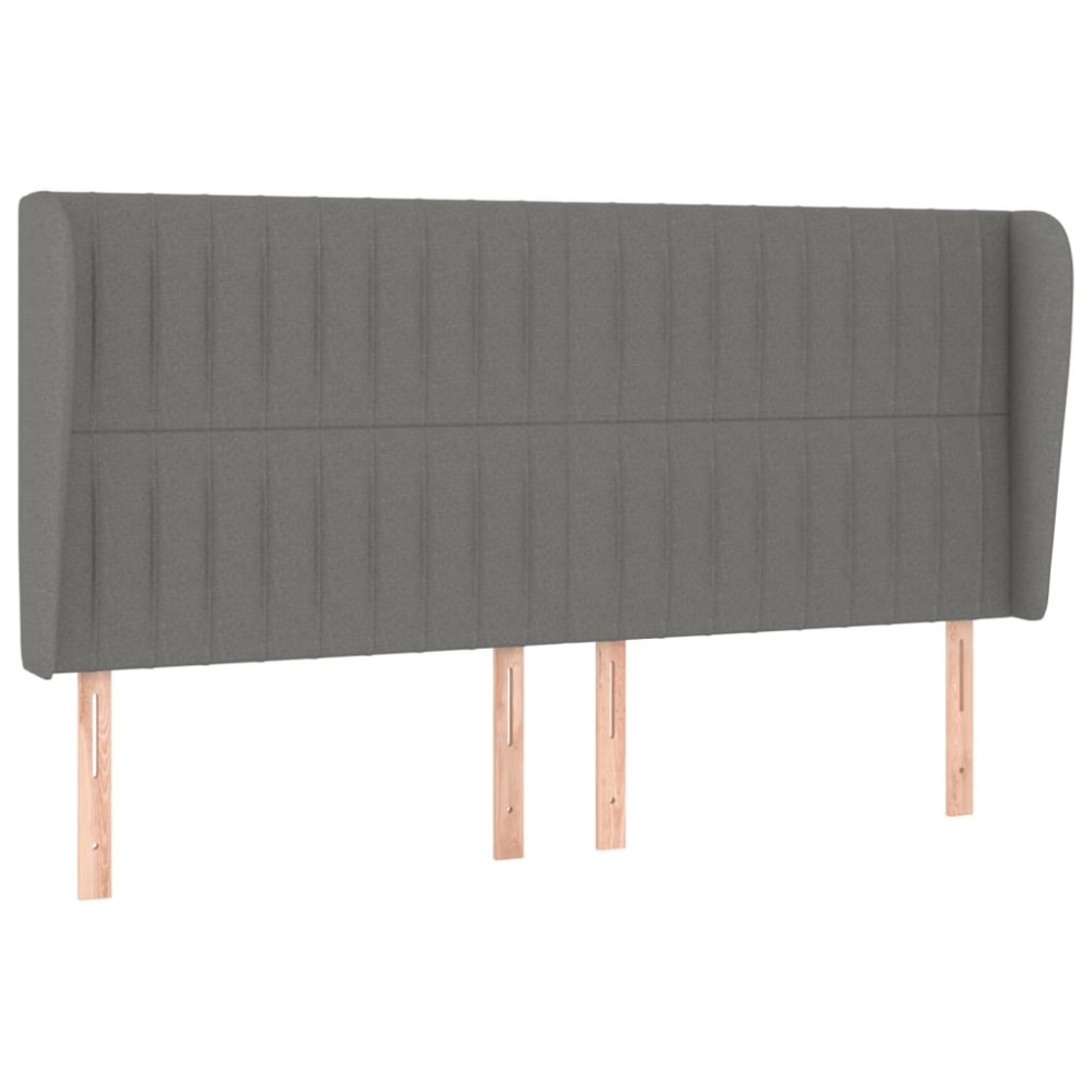 vidaXL Κεφαλάρι με Πτερύγια Σκούρο Γκρι 183x23x118/128 εκ. Υφασμάτινο