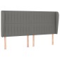 vidaXL Κεφαλάρι με Πτερύγια Σκούρο Γκρι 183x23x118/128 εκ. Υφασμάτινο