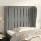 vidaXL Κεφαλάρι με Πτερύγια Ανοιχτό Γκρι 93x23x118/128 εκ. Βελούδινο