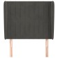 vidaXL Κεφαλάρι με Πτερύγια Σκούρο Γκρι 93 x 23 x 118/128εκ.Βελούδινο