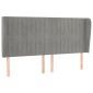 vidaXL Κεφαλάρι με Πτερύγια Ανοιχτό Γκρι 163x23x118/128 εκ. Βελούδινο