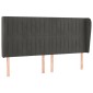 vidaXL Κεφαλάρι με Πτερύγια Σκούρο Γκρι 163x23x118/128 εκ. Βελούδινο