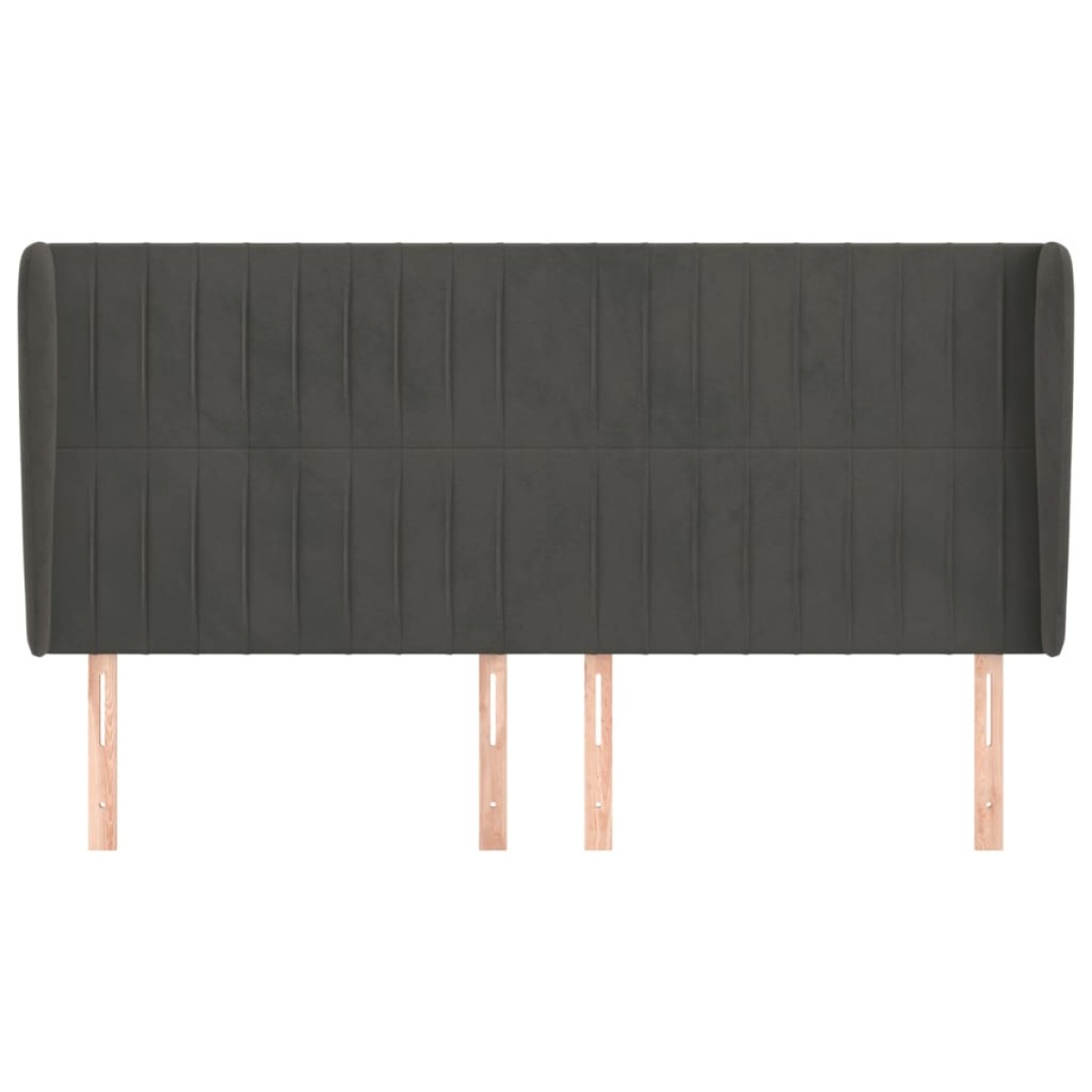 vidaXL Κεφαλάρι με Πτερύγια Σκούρο Γκρι 163x23x118/128 εκ. Βελούδινο
