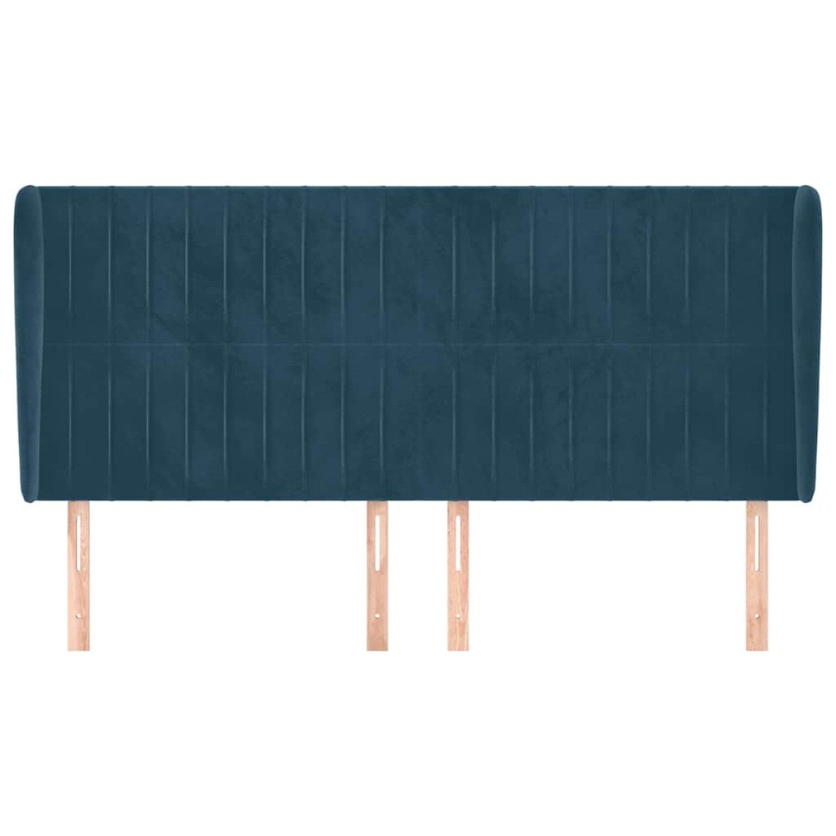 vidaXL Κεφαλάρι με Πτερύγια Σκούρο Μπλε 163x23x118/128 εκ. Βελούδινο