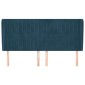 vidaXL Κεφαλάρι με Πτερύγια Σκούρο Μπλε 163x23x118/128 εκ. Βελούδινο
