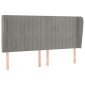 vidaXL Κεφαλάρι με Πτερύγια Ανοιχτό Γκρι 183x23x118/128 εκ. Βελούδινο