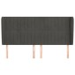 vidaXL Κεφαλάρι με Πτερύγια Σκούρο Γκρι 183x23x118/128 εκ. Βελούδινο
