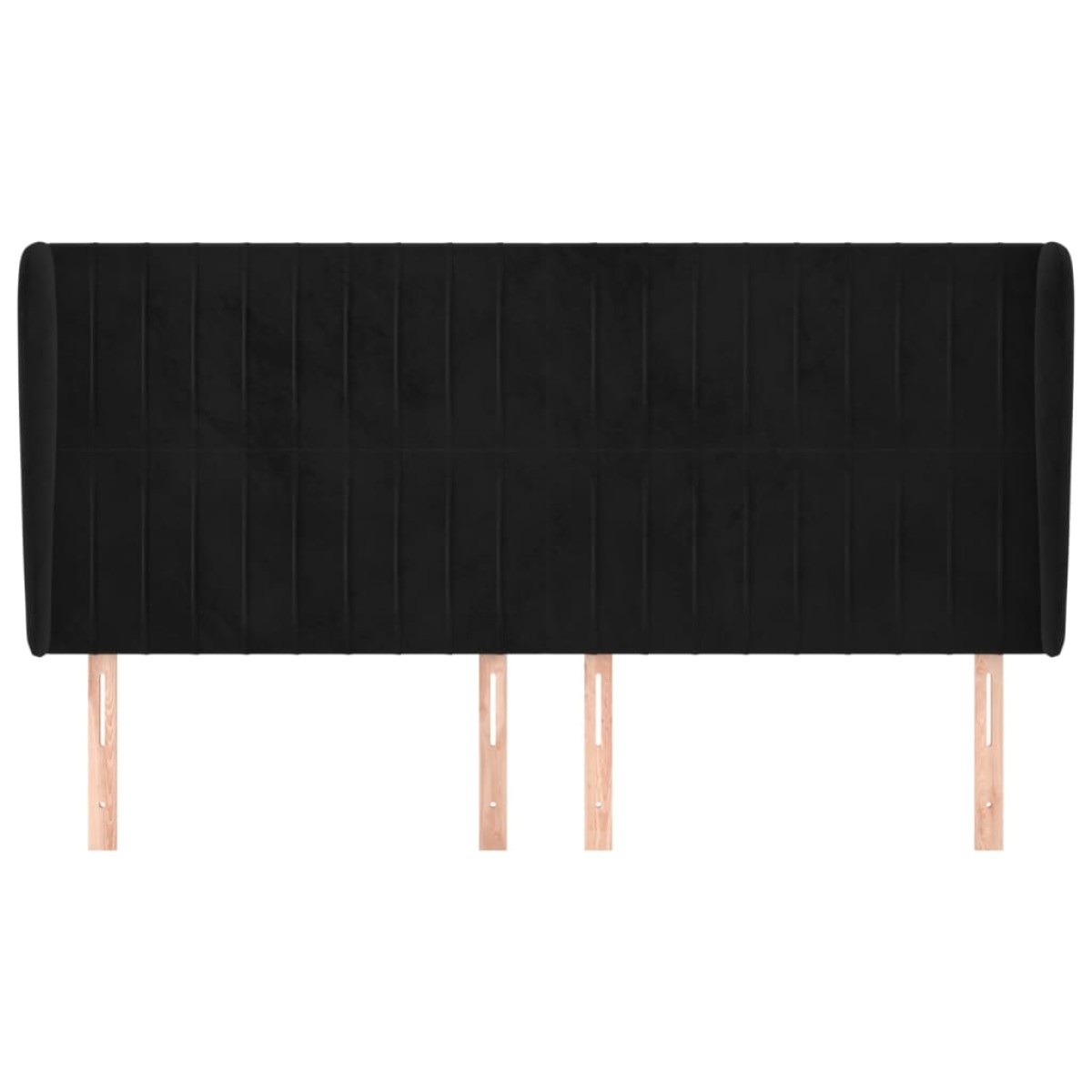 vidaXL Κεφαλάρι με Πτερύγια Μαύρο 183x23x118/128 εκ. Βελούδινο