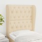 vidaXL Κεφαλάρι με Πτερύγια Κρεμ 83x23x118/128 εκ. Υφασμάτινο