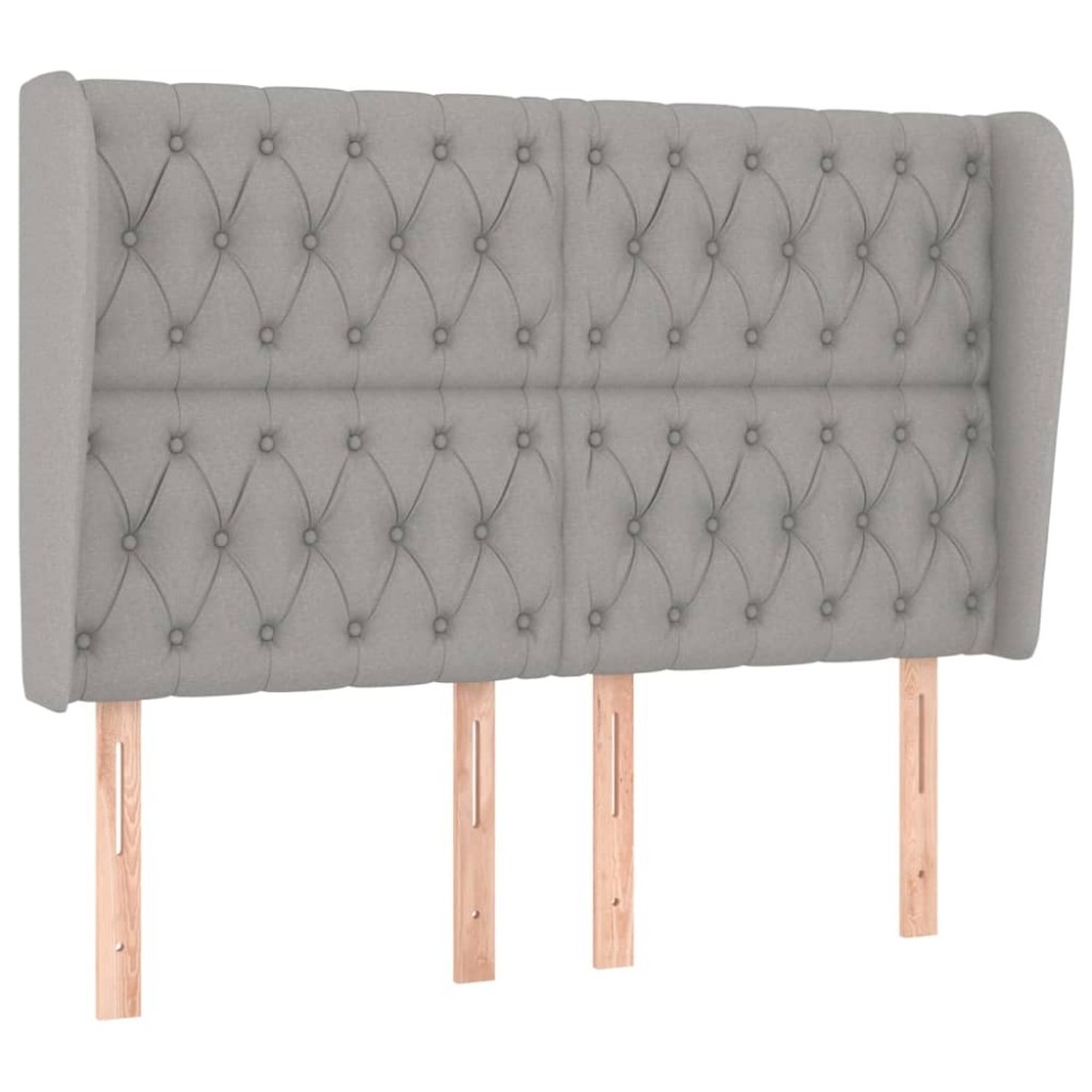 vidaXL Κεφαλάρι με Πτερύγια Ανοιχτό Γκρι 147x23x118/128 εκ. Υφασμάτινο