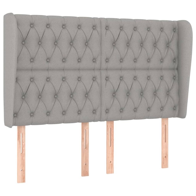 vidaXL Κεφαλάρι με Πτερύγια Ανοιχτό Γκρι 147x23x118/128 εκ. Υφασμάτινο