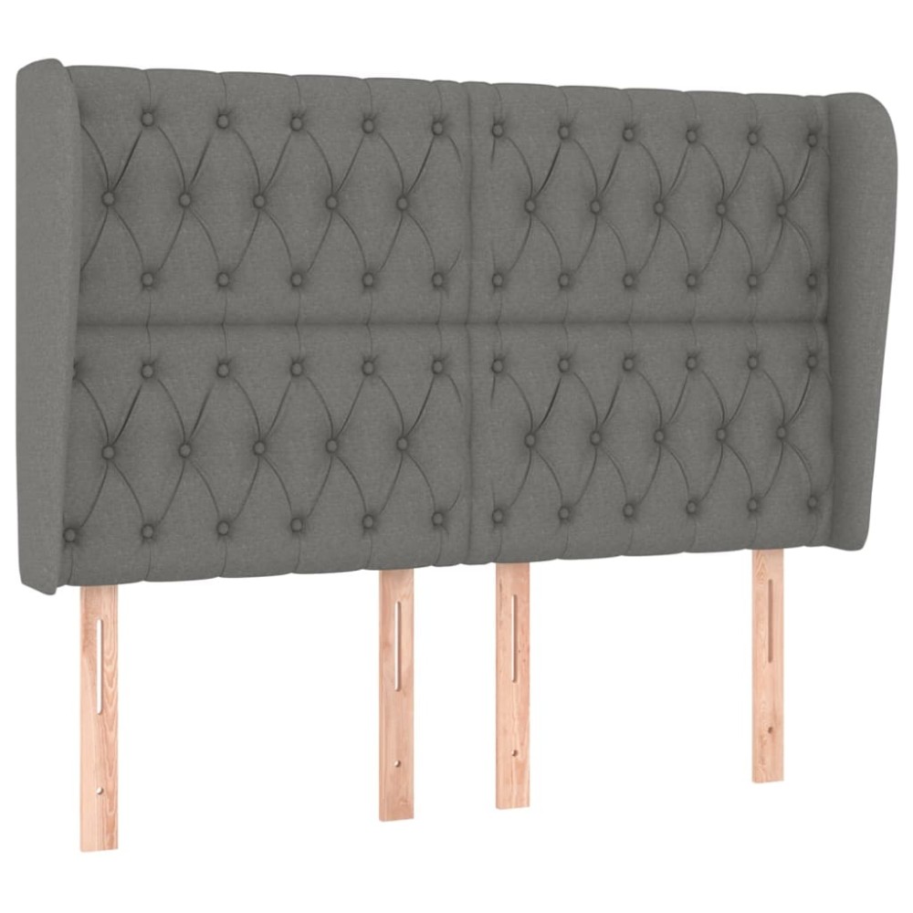 vidaXL Κεφαλάρι με Πτερύγια Σκούρο Γκρι 163x23x118/128 εκ. Υφασμάτινο