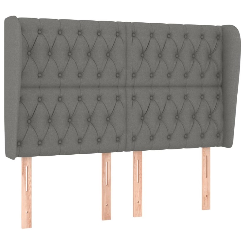 vidaXL Κεφαλάρι με Πτερύγια Σκούρο Γκρι 163x23x118/128 εκ. Υφασμάτινο