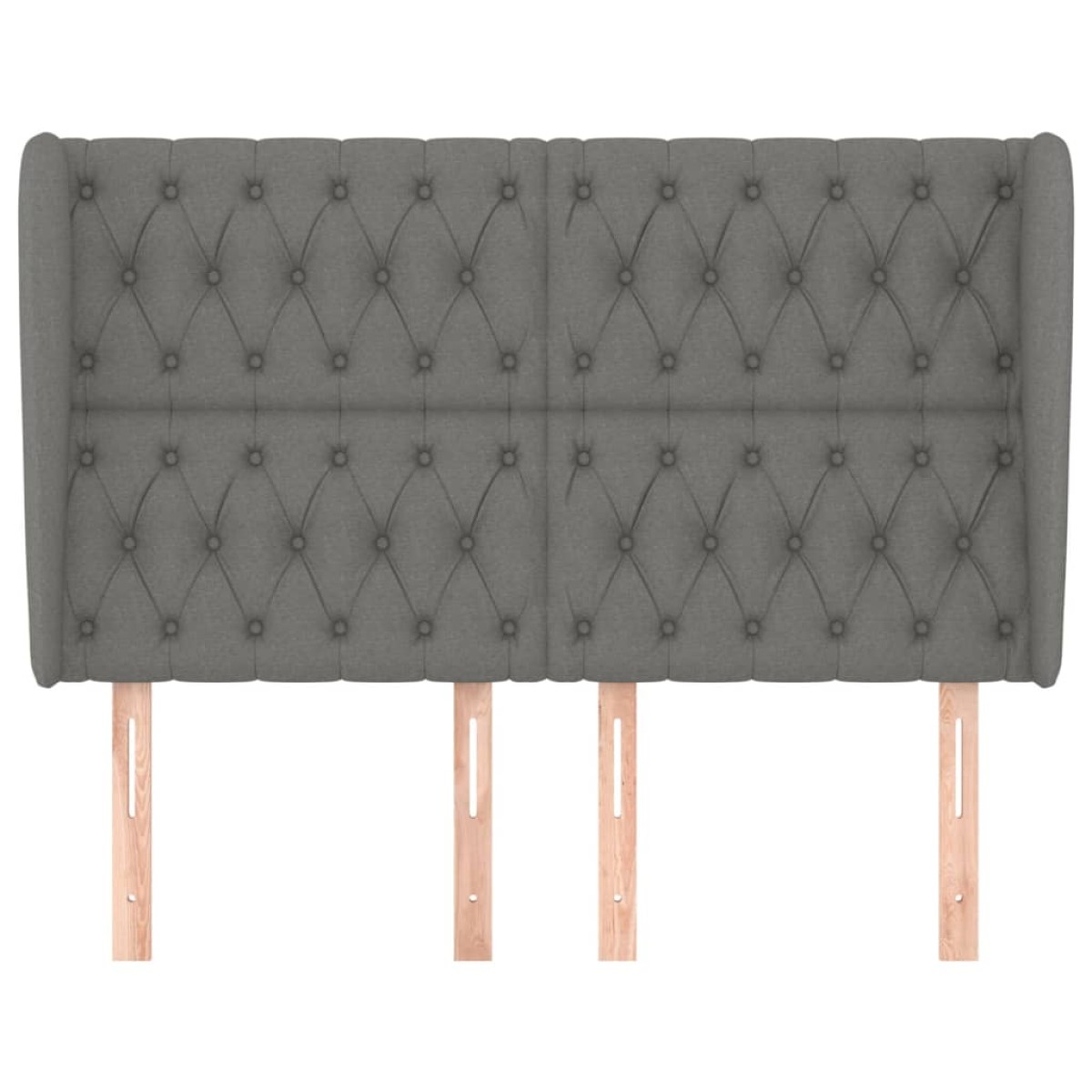 vidaXL Κεφαλάρι με Πτερύγια Σκούρο Γκρι 163x23x118/128 εκ. Υφασμάτινο