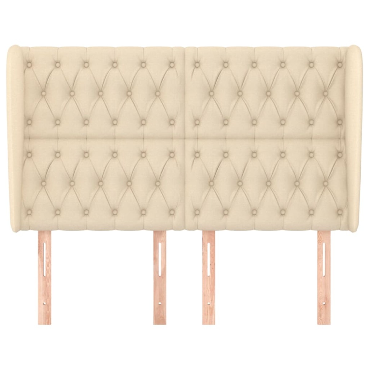 vidaXL Κεφαλάρι με Πτερύγια Κρεμ 163x23x118/128 εκ. Υφασμάτινο
