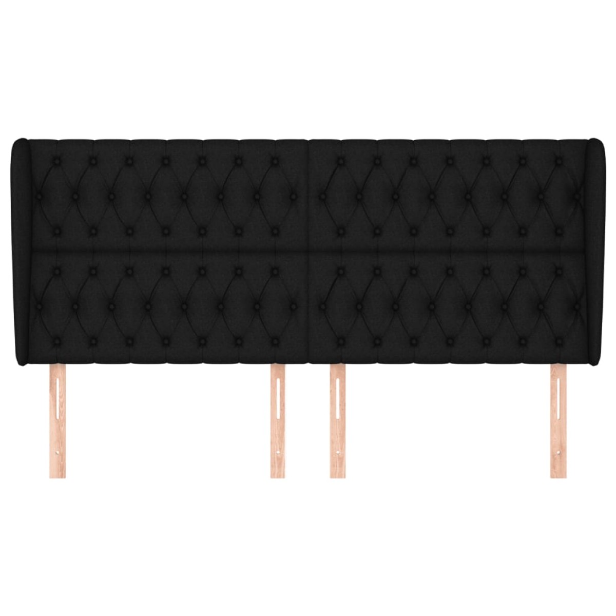 vidaXL Κεφαλάρι με Πτερύγια Μαύρο 183x23x118/128 εκ. Υφασμάτινο
