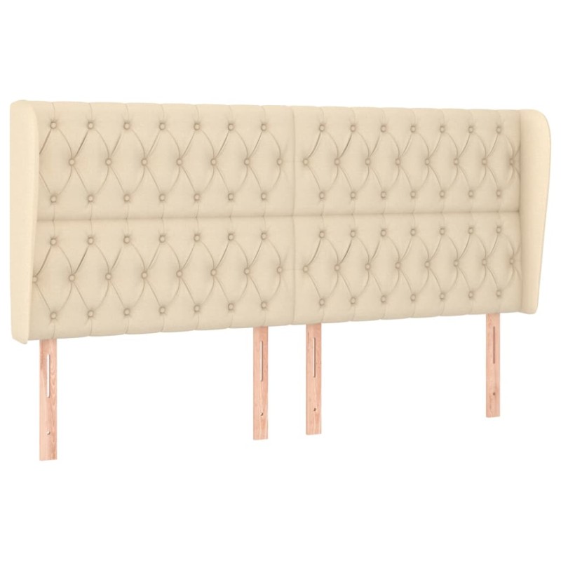 vidaXL Κεφαλάρι με Πτερύγια Κρεμ 183x23x118/128 εκ. Υφασμάτινο