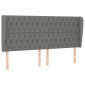 vidaXL Κεφαλάρι με Πτερύγια Σκούρο Γκρι 203x23x118/128 εκ. Υφασμάτινο