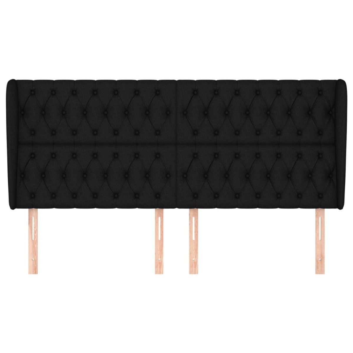 vidaXL Κεφαλάρι με Πτερύγια Μαύρο 203x23x118/128 εκ. Υφασμάτινο