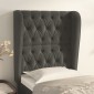 vidaXL Κεφαλάρι με Πτερύγια Σκούρο Γκρι 83x23x118/128 εκ. Βελούδινο