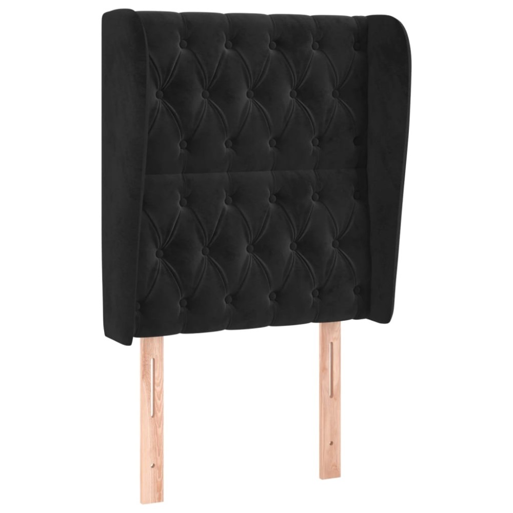 vidaXL Κεφαλάρι με Πτερύγια Μαύρο 83x23x118/128 εκ. Βελούδινο