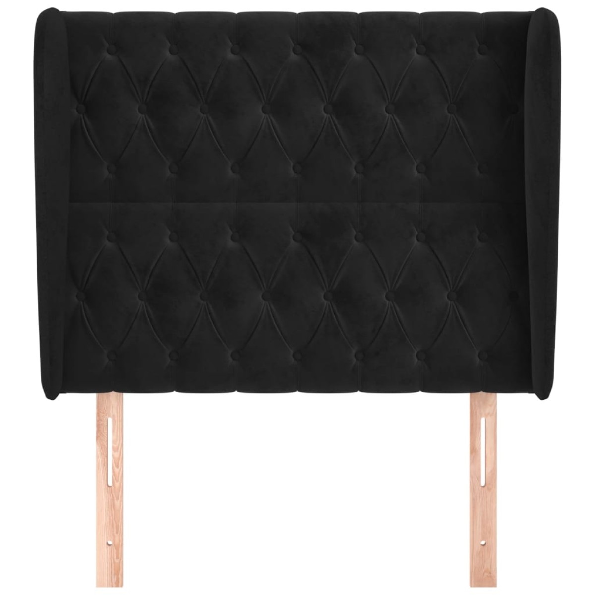 vidaXL Κεφαλάρι με Πτερύγια Μαύρο 93 x 23 x 118/128 εκ. Βελούδινο