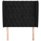 vidaXL Κεφαλάρι με Πτερύγια Μαύρο 93 x 23 x 118/128 εκ. Βελούδινο