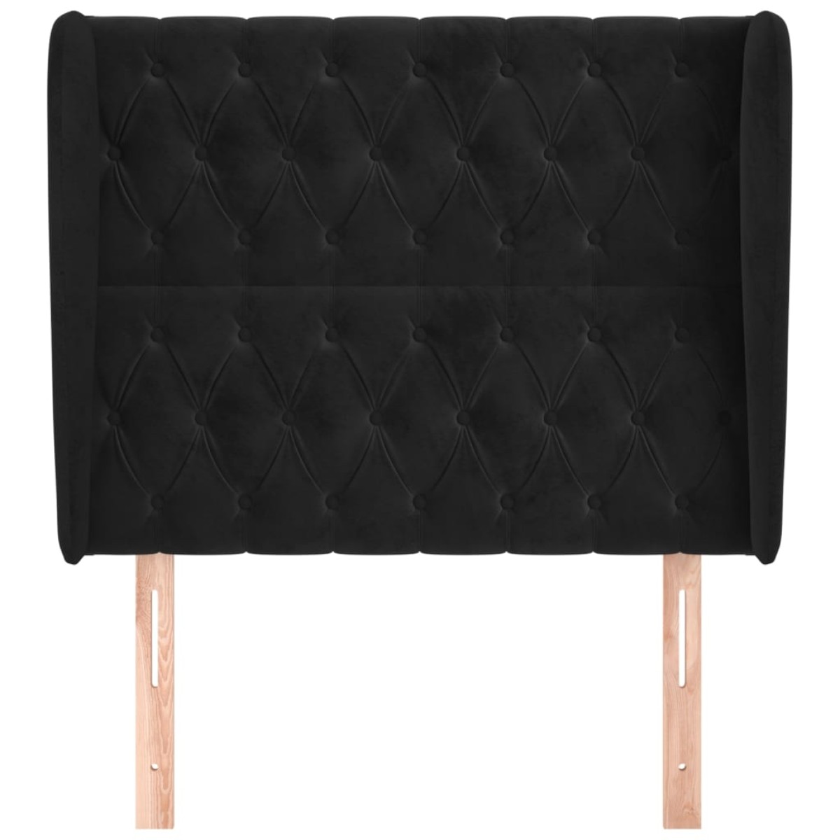 vidaXL Κεφαλάρι με Πτερύγια Μαύρο 103x23x118/128 εκ. Βελούδινο