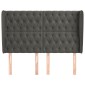 vidaXL Κεφαλάρι με Πτερύγια Σκούρο Γκρι 163x23x118/128 εκ. Βελούδινο