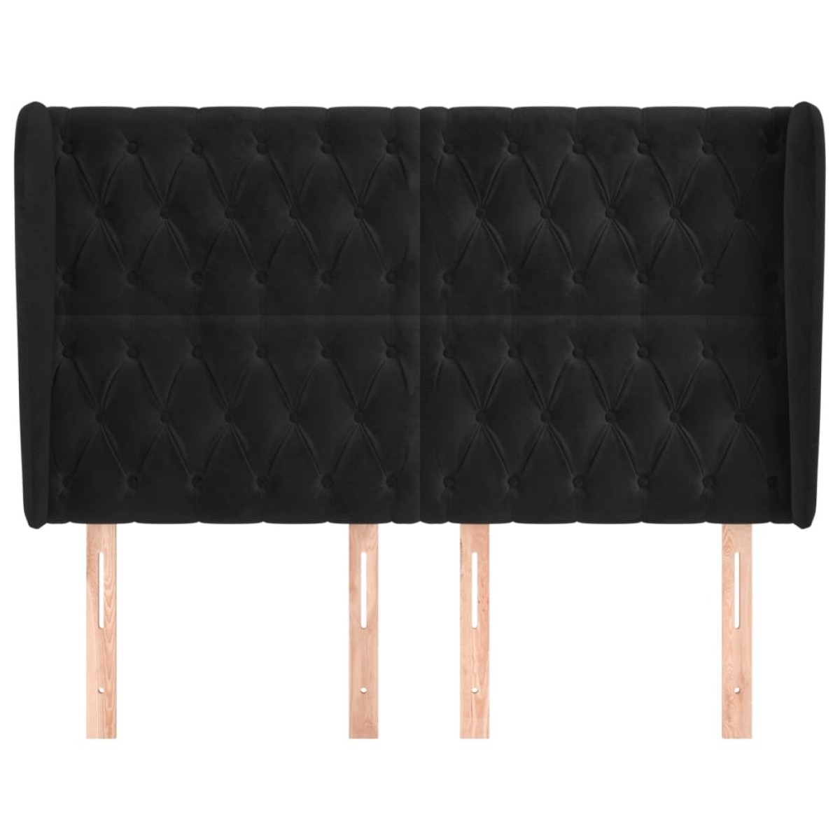 vidaXL Κεφαλάρι με Πτερύγια Μαύρο 163x23x118/128 εκ. Βελούδινο