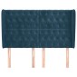 vidaXL Κεφαλάρι με Πτερύγια Σκούρο Μπλε 163x23x118/128 εκ. Βελούδινο