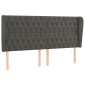 vidaXL Κεφαλάρι με Πτερύγια Σκούρο Γκρι 183x23x118/128 εκ. Βελούδινο