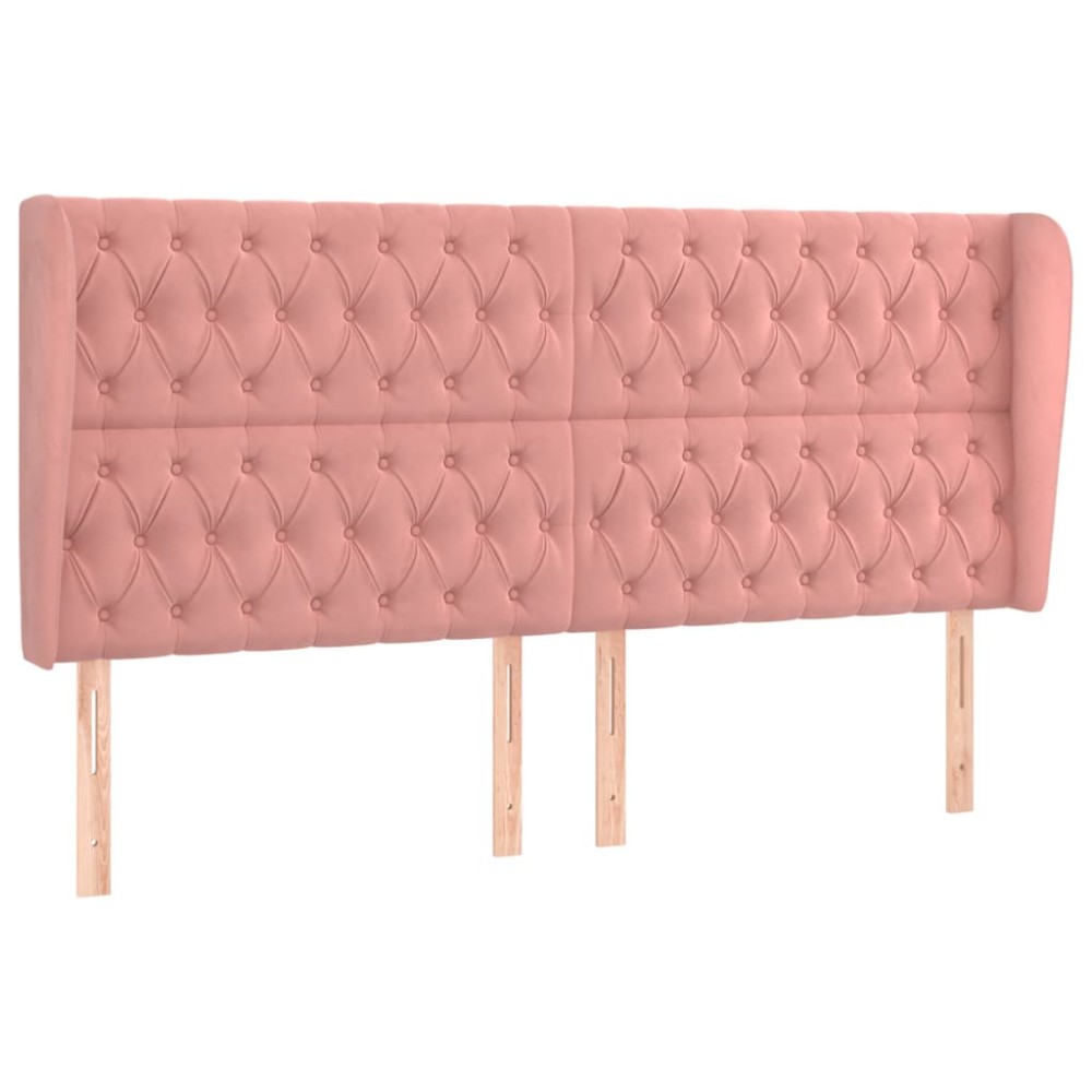 vidaXL Κεφαλάρι με Πτερύγια Ροζ 183x23x118/128 εκ. Βελούδινο