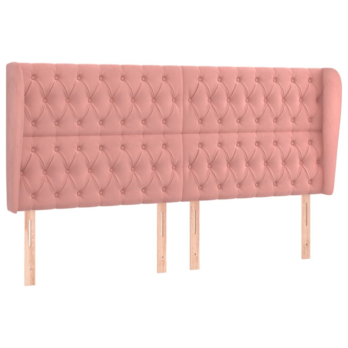 vidaXL Κεφαλάρι με Πτερύγια Ροζ 183x23x118/128 εκ. Βελούδινο