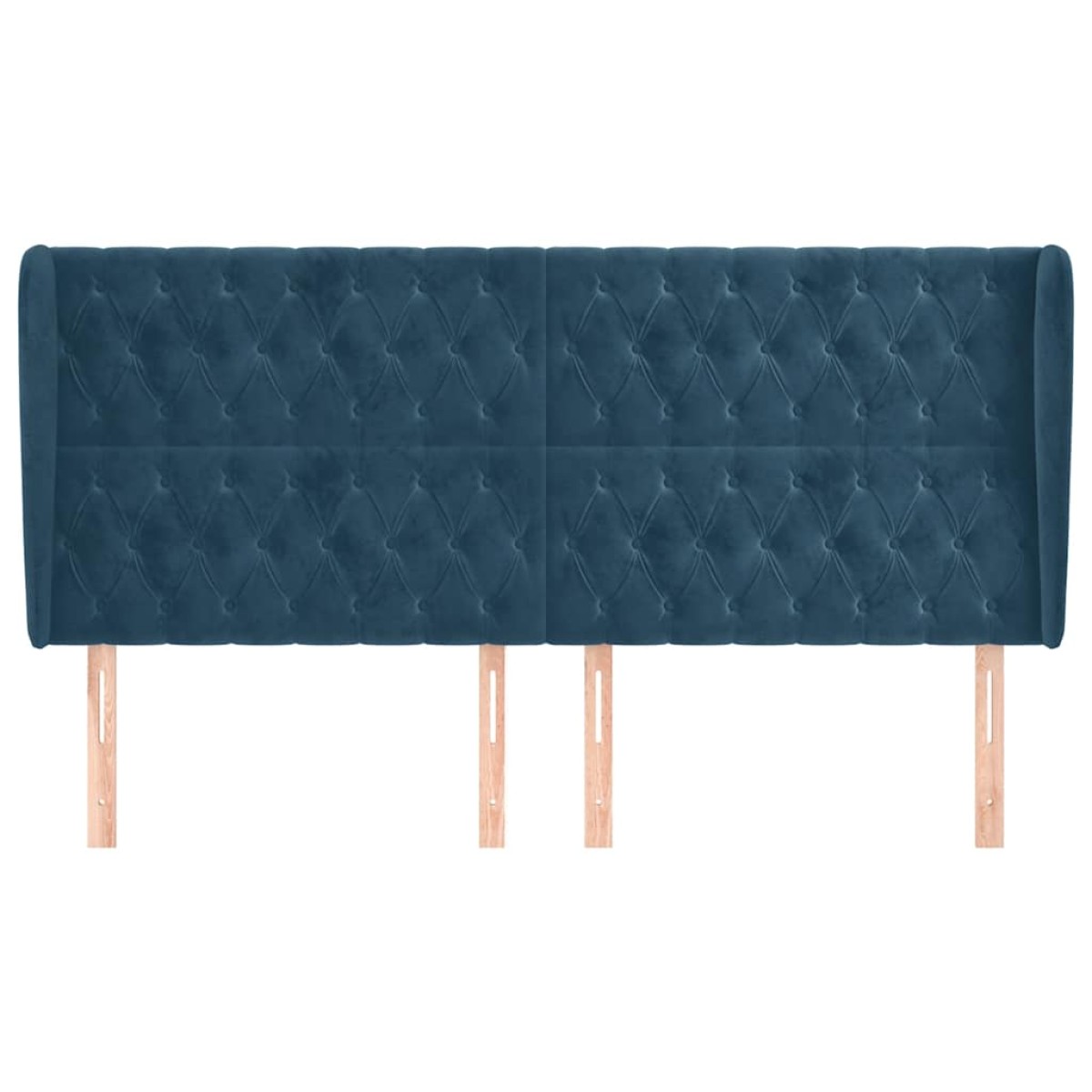 vidaXL Κεφαλάρι με ΠτερύγιαΣκούρο Μπλε 203x23x118/128 εκ. Βελούδινο