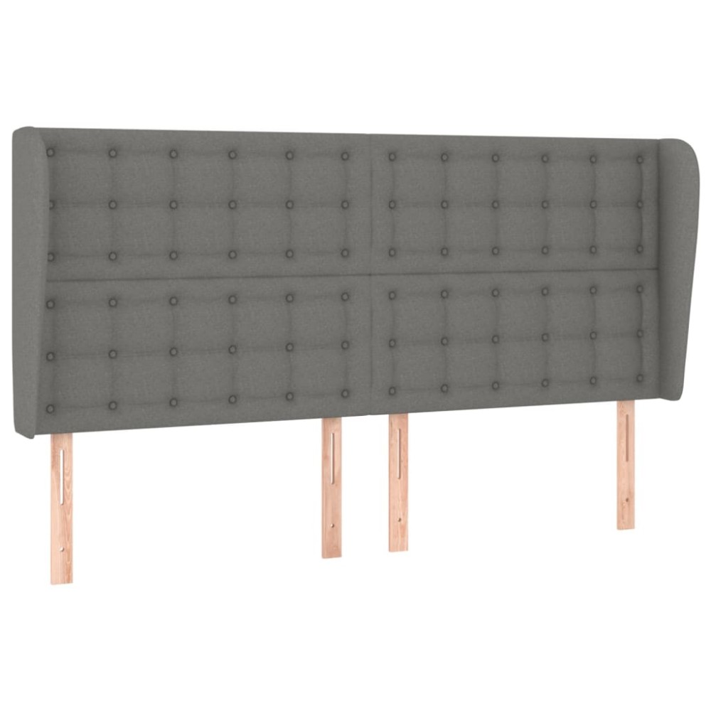 vidaXL Κεφαλάρι με Πτερύγια Σκούρο Γκρι 163x23x118/128 εκ. Υφασμάτινο